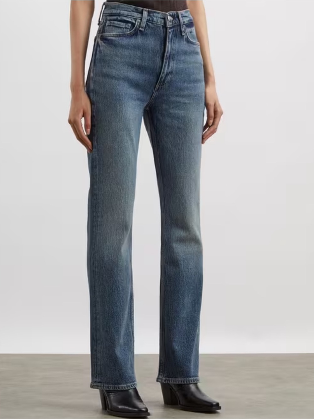 rag & bone the Peyton Straight-Leg Jeans in Medium Blue Wash